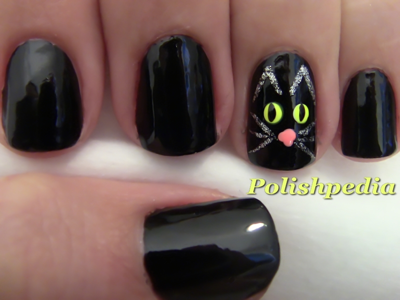 Black Cat Nail Design