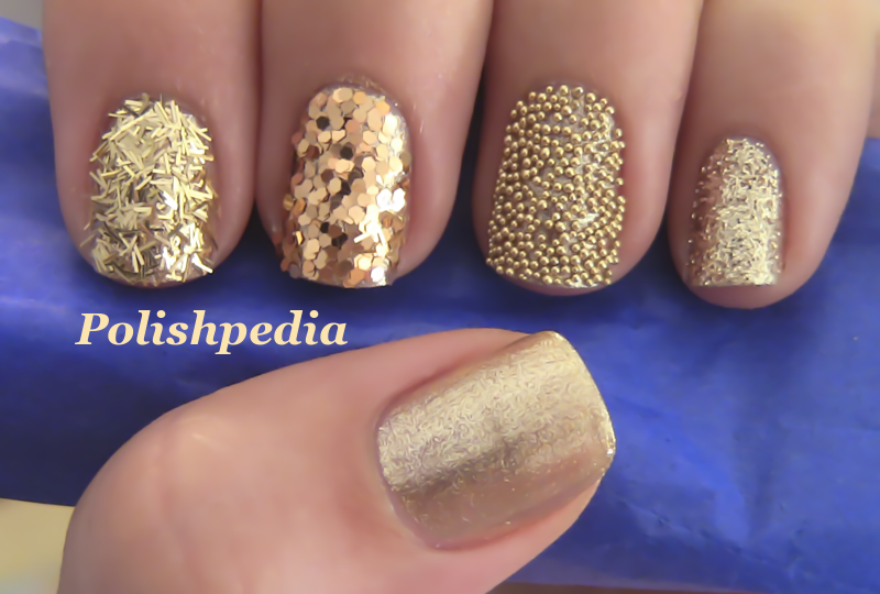 Gold Glitter Nails | Polishpedia: Nail Art | Nail Guide | Shellac ...