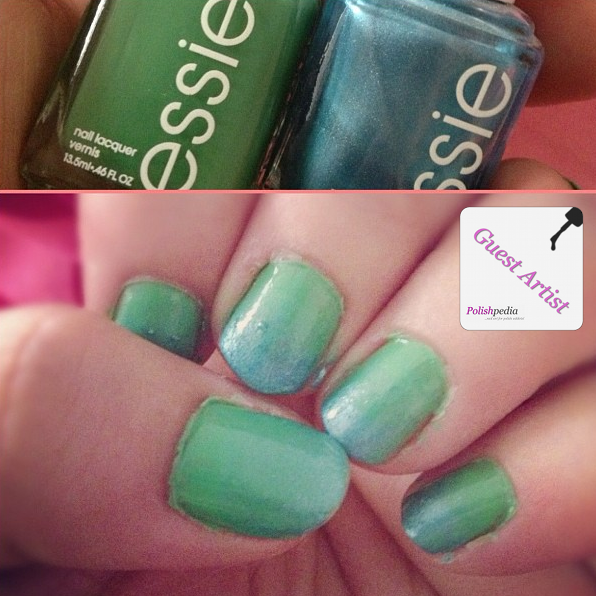 Green and Blue Ombre Nails