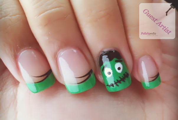 Green Frankenstein Nails for Halloween | Polishpedia: Nail Art | Nail ...