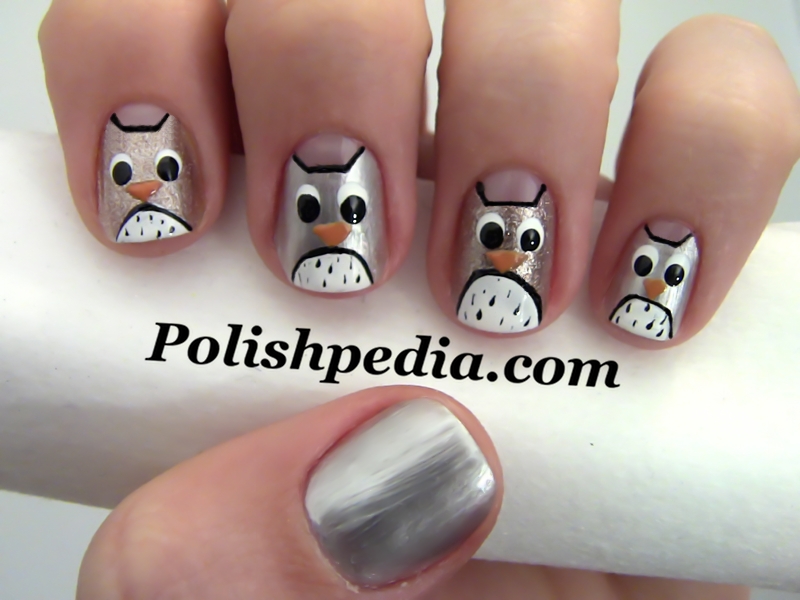 Owl Nail Art  Polishpedia: Nail Art  Nail Guide  Shellac Nails 