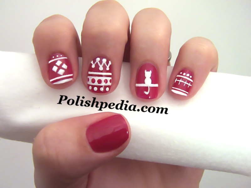 Ugly Christmas Sweater Nail Art