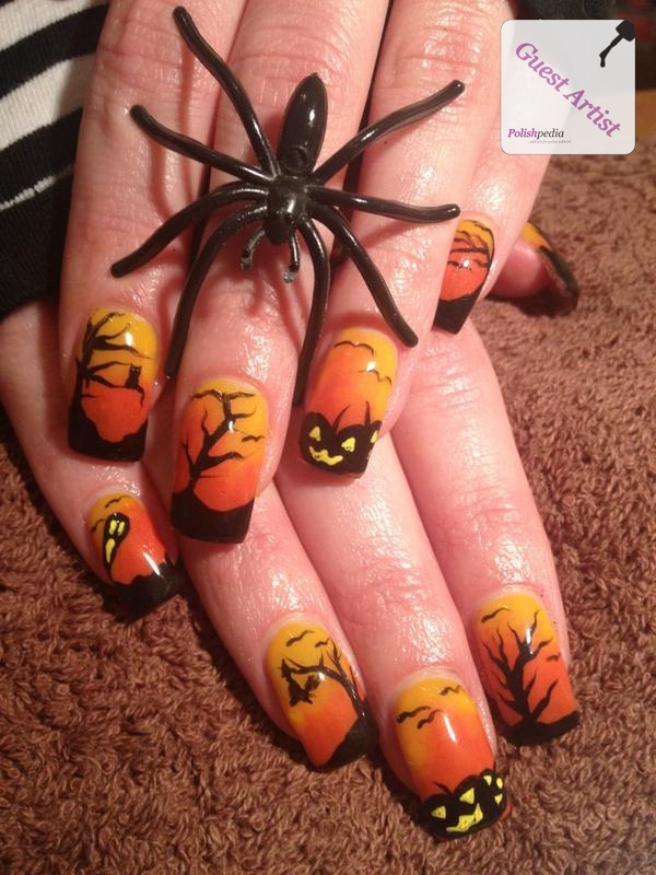Silhouette Halloween Nail Art