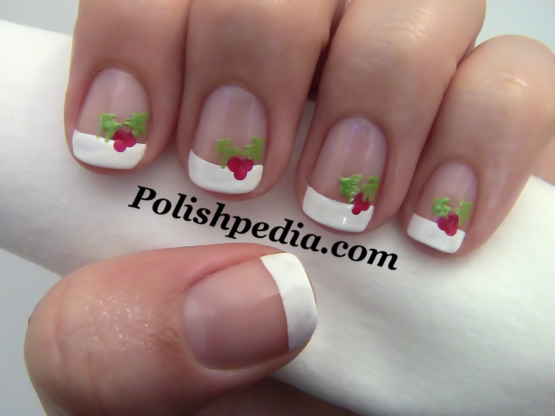 christmas holly nail design