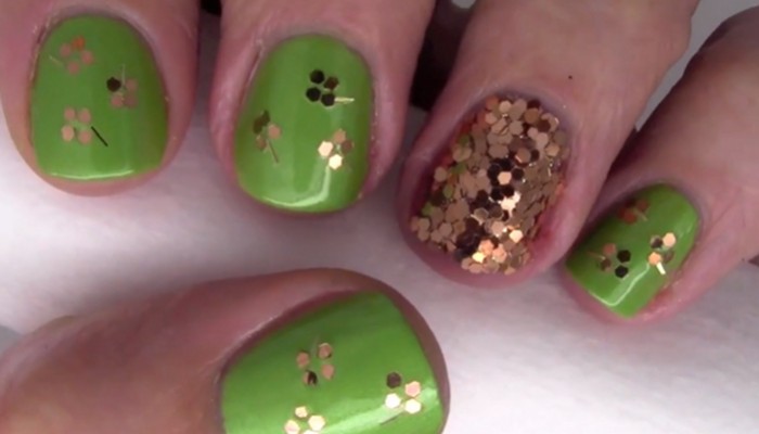 Shamrock Nail Art for St. Patrick's Day - wide 2